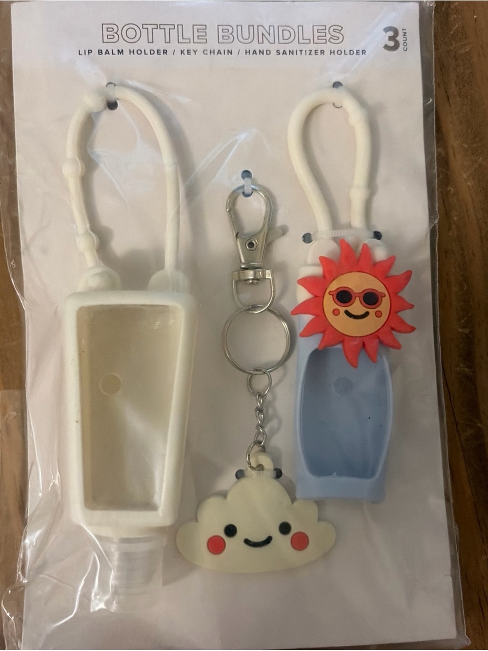 Bottle Bundles Lip Balm & Hand Sanitizer Holders - White, Light Blue, Cream